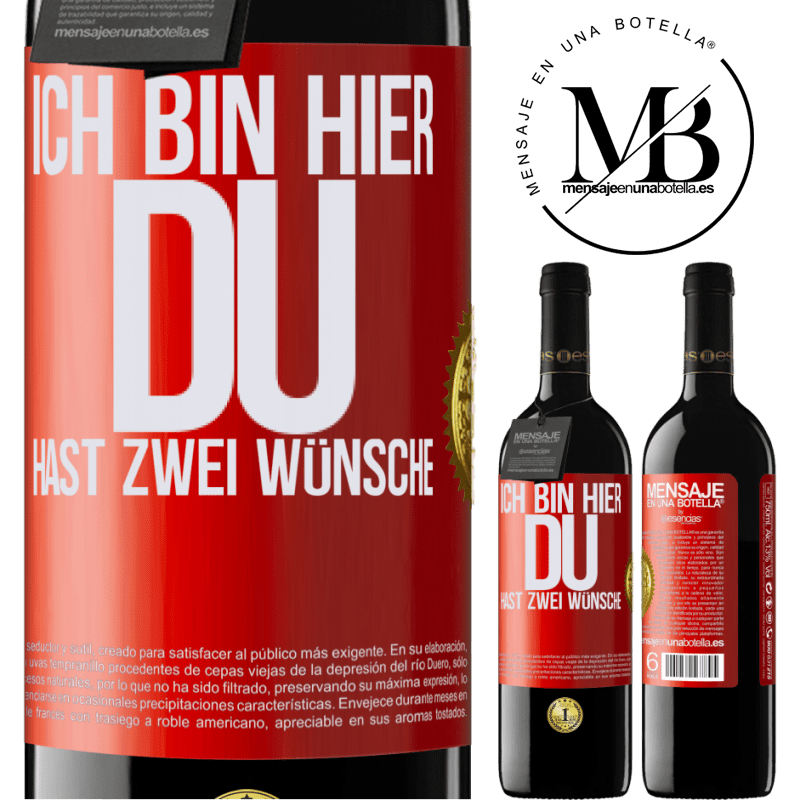 39,95 € Kostenloser Versand | Rotwein RED Ausgabe MBE Reserve Ich bin hier. Du hast zwei Wünsche Rote Markierung. Anpassbares Etikett Reserve 12 Monate Ernte 2015 Tempranillo