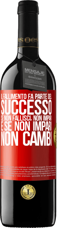 39,95 € Spedizione Gratuita | Vino rosso Edizione RED MBE Riserva Il fallimento fa parte del successo. Se non fallisci, non impari. E se non impari, non cambi Etichetta Rossa. Etichetta personalizzabile Riserva 12 Mesi Raccogliere 2016 Tempranillo