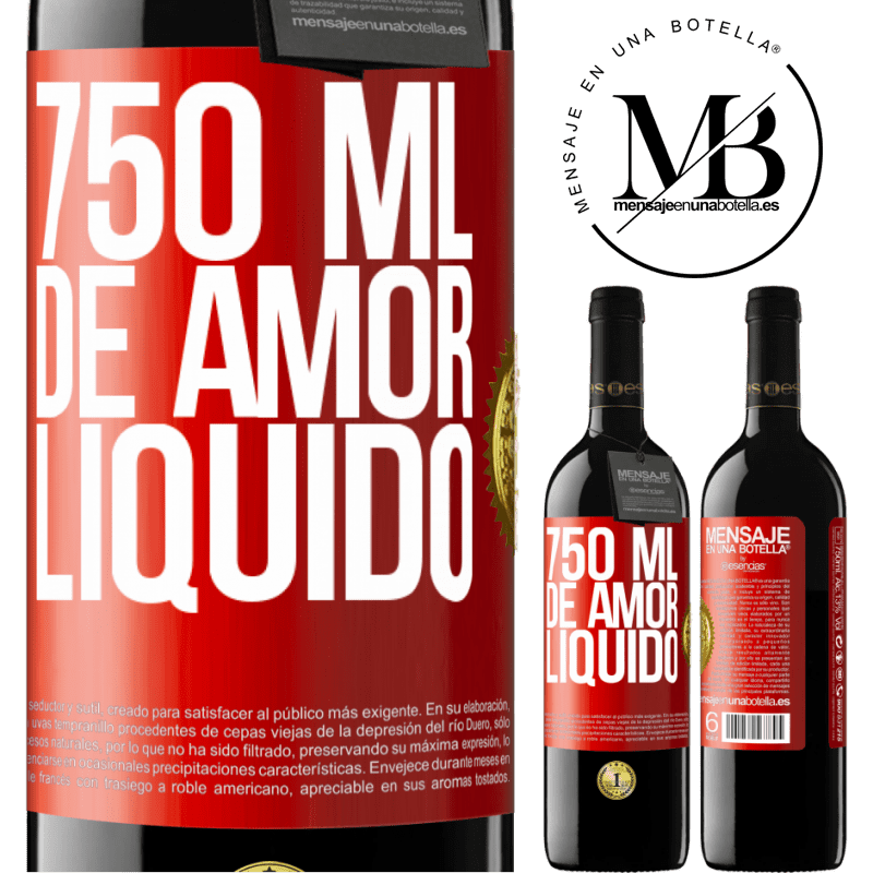 39,95 € Envio grátis | Vinho tinto Edição RED MBE Reserva 750 ml de amor líquido Etiqueta Vermelha. Etiqueta personalizável Reserva 12 Meses Colheita 2016 Tempranillo