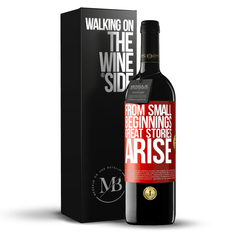 29,95 € Free Shipping | Red Wine RED Edition Crianza 6 Months From small beginnings great stories arise Red Label. Customizable label Aging in oak barrels 6 Months Harvest 2019 Tempranillo