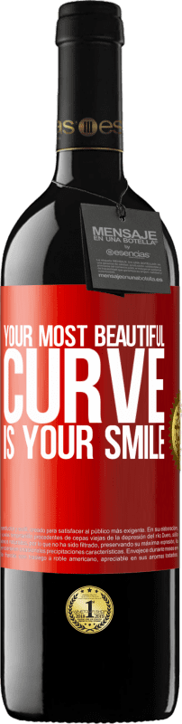 39,95 € Free Shipping | Red Wine RED Edition MBE Reserve Your most beautiful curve is your smile Red Label. Customizable label Reserve 12 Months Harvest 2014 Tempranillo