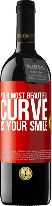 39,95 € Free Shipping | Red Wine RED Edition MBE Reserve Your most beautiful curve is your smile Red Label. Customizable label Reserve 12 Months Harvest 2016 Tempranillo