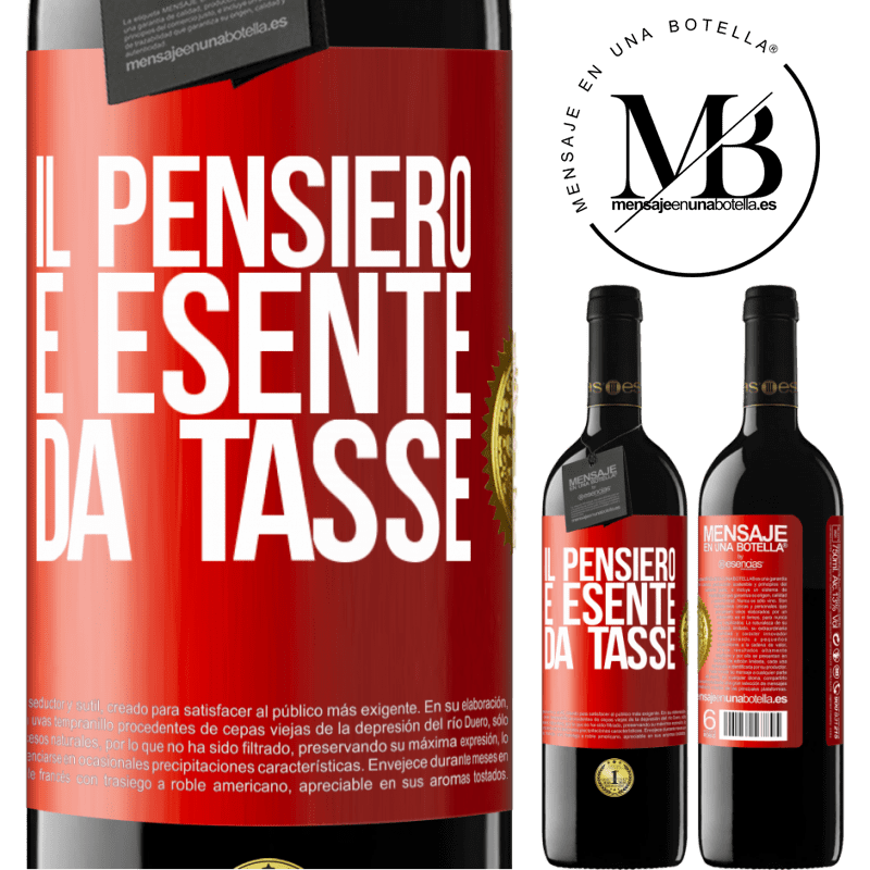 39,95 € Spedizione Gratuita | Vino rosso Edizione RED MBE Riserva Il pensiero è esente da tasse Etichetta Rossa. Etichetta personalizzabile Riserva 12 Mesi Raccogliere 2014 Tempranillo