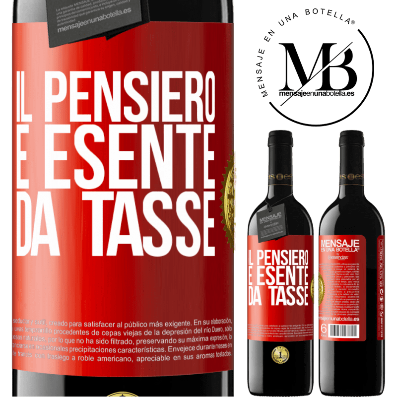 39,95 € Spedizione Gratuita | Vino rosso Edizione RED MBE Riserva Il pensiero è esente da tasse Etichetta Rossa. Etichetta personalizzabile Riserva 12 Mesi Raccogliere 2016 Tempranillo