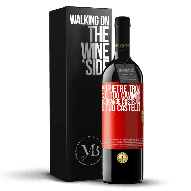 39,95 € Spedizione Gratuita | Vino rosso Edizione RED MBE Riserva Più pietre trovi sul tuo cammino, più grande costruirai il tuo castello Etichetta Rossa. Etichetta personalizzabile Riserva 12 Mesi Raccogliere 2015 Tempranillo