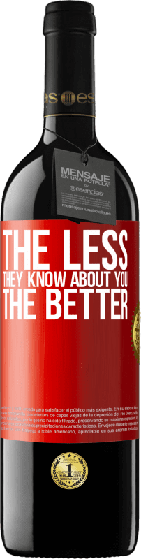 39,95 € | Red Wine RED Edition MBE Reserve The less they know about you, the better Red Label. Customizable label Reserve 12 Months Harvest 2015 Tempranillo