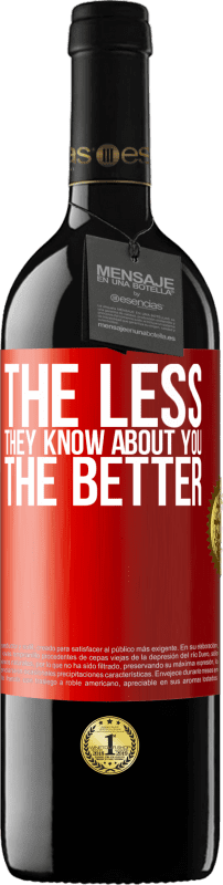 39,95 € Free Shipping | Red Wine RED Edition MBE Reserve The less they know about you, the better Red Label. Customizable label Reserve 12 Months Harvest 2016 Tempranillo