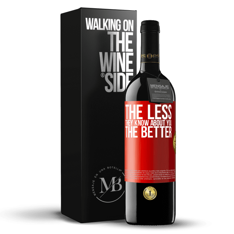 39,95 € Free Shipping | Red Wine RED Edition MBE Reserve The less they know about you, the better Red Label. Customizable label Reserve 12 Months Harvest 2015 Tempranillo