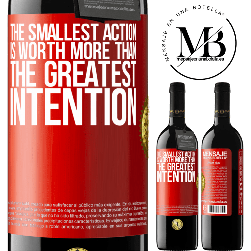 24,95 € Free Shipping | Red Wine RED Edition Crianza 6 Months The smallest action is worth more than the greatest intention Red Label. Customizable label Aging in oak barrels 6 Months Harvest 2019 Tempranillo