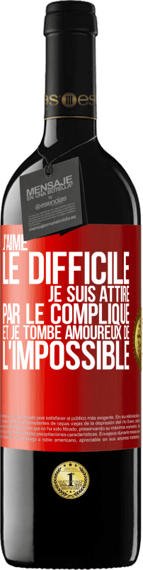 39,95 € | Vin rouge Édition RED MBE Réserve J'aime le difficile, je suis attiré par le compliqué et je tombe amoureux de l'impossible Étiquette Rouge. Étiquette personnalisable Réserve 12 Mois Récolte 2015 Tempranillo