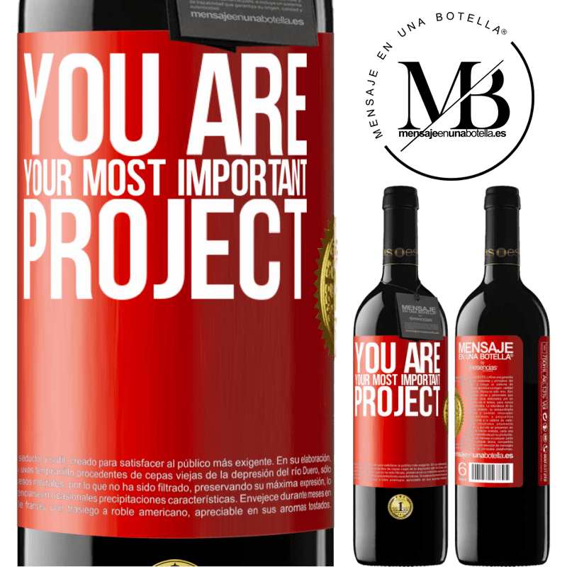 24,95 € Free Shipping | Red Wine RED Edition Crianza 6 Months You are your most important project Red Label. Customizable label Aging in oak barrels 6 Months Harvest 2019 Tempranillo