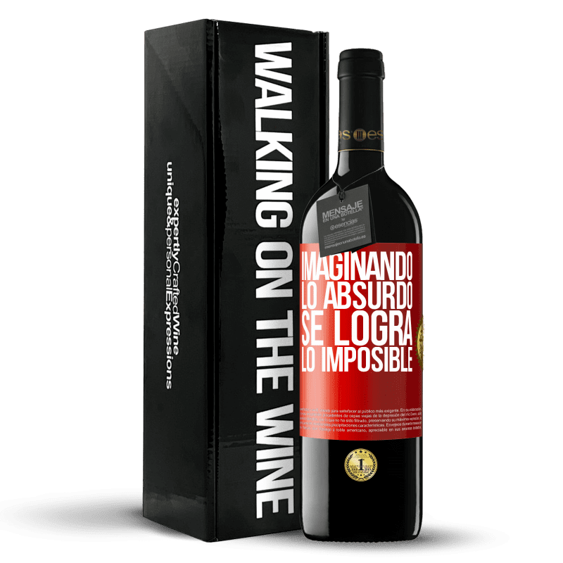 39,95 € Envío gratis | Vino Tinto Edición RED MBE Reserva Imaginando lo absurdo se logra lo imposible Etiqueta Roja. Etiqueta personalizable Reserva 12 Meses Cosecha 2016 Tempranillo