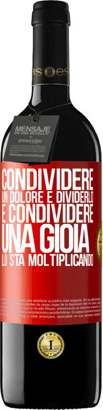 39,95 € | Vino rosso Edizione RED MBE Riserva Condividere un dolore è dividerlo e condividere una gioia lo sta moltiplicando Etichetta Rossa. Etichetta personalizzabile Riserva 12 Mesi Raccogliere 2015 Tempranillo