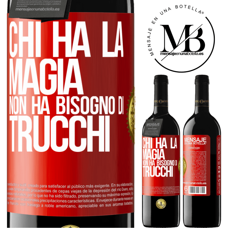 39,95 € Spedizione Gratuita | Vino rosso Edizione RED MBE Riserva Chi ha la magia non ha bisogno di trucchi Etichetta Rossa. Etichetta personalizzabile Riserva 12 Mesi Raccogliere 2014 Tempranillo