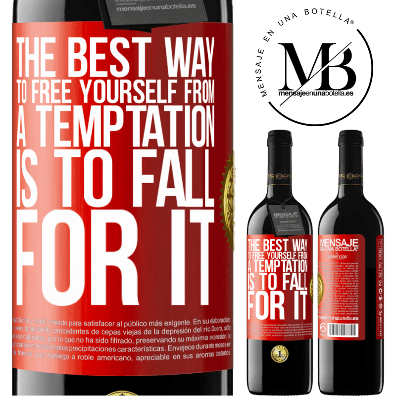 24,95 € Free Shipping | Red Wine RED Edition Crianza 6 Months The best way to free yourself from a temptation is to fall for it Red Label. Customizable label Aging in oak barrels 6 Months Harvest 2019 Tempranillo