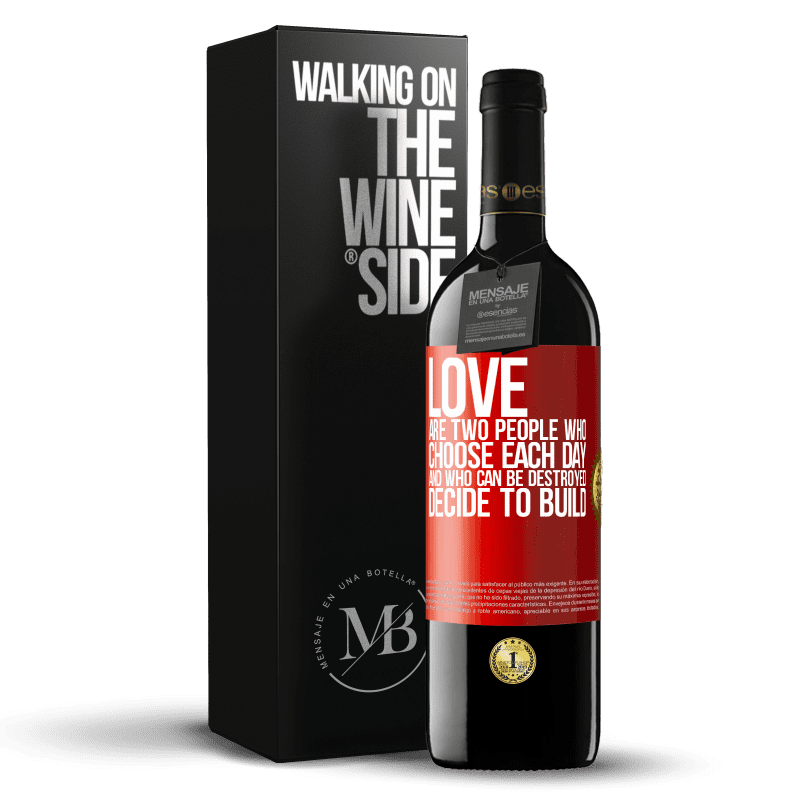 29,95 € Free Shipping | Red Wine RED Edition Crianza 6 Months Love are two people who choose each day, and who can be destroyed, decide to build Red Label. Customizable label Aging in oak barrels 6 Months Harvest 2020 Tempranillo