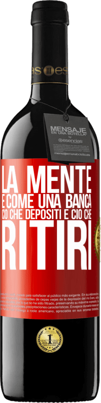 39,95 € Spedizione Gratuita | Vino rosso Edizione RED MBE Riserva La mente è come una banca. Ciò che depositi è ciò che ritiri Etichetta Rossa. Etichetta personalizzabile Riserva 12 Mesi Raccogliere 2016 Tempranillo