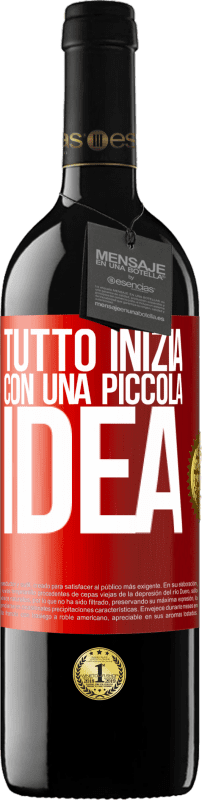 39,95 € Spedizione Gratuita | Vino rosso Edizione RED MBE Riserva Tutto inizia con una piccola idea Etichetta Rossa. Etichetta personalizzabile Riserva 12 Mesi Raccogliere 2016 Tempranillo