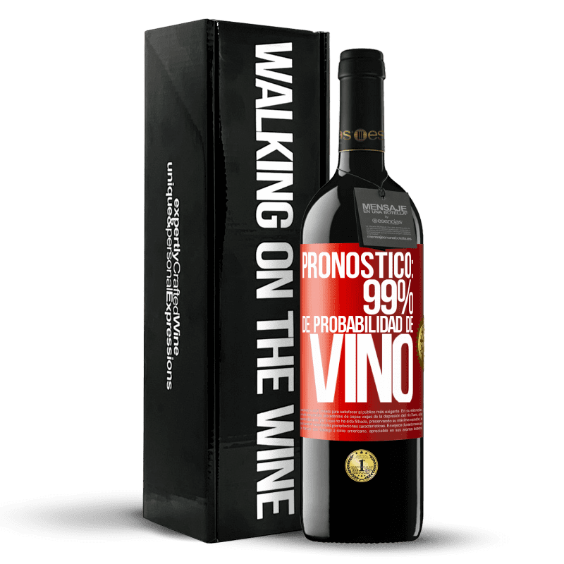 39,95 € Envío gratis | Vino Tinto Edición RED MBE Reserva Pronóstico: 99% de probabilidad de vino Etiqueta Roja. Etiqueta personalizable Reserva 12 Meses Cosecha 2015 Tempranillo