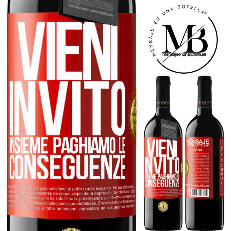 39,95 € Spedizione Gratuita | Vino rosso Edizione RED MBE Riserva Vieni, invito, insieme paghiamo le conseguenze Etichetta Rossa. Etichetta personalizzabile Riserva 12 Mesi Raccogliere 2015 Tempranillo