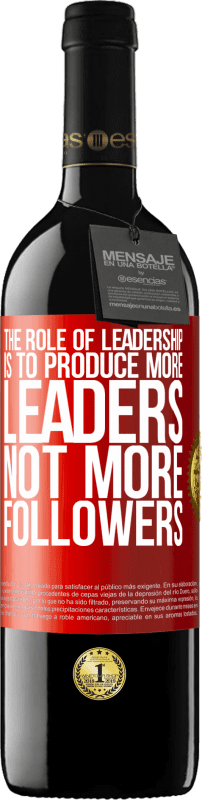39,95 € Free Shipping | Red Wine RED Edition MBE Reserve The role of leadership is to produce more leaders, not more followers Red Label. Customizable label Reserve 12 Months Harvest 2016 Tempranillo
