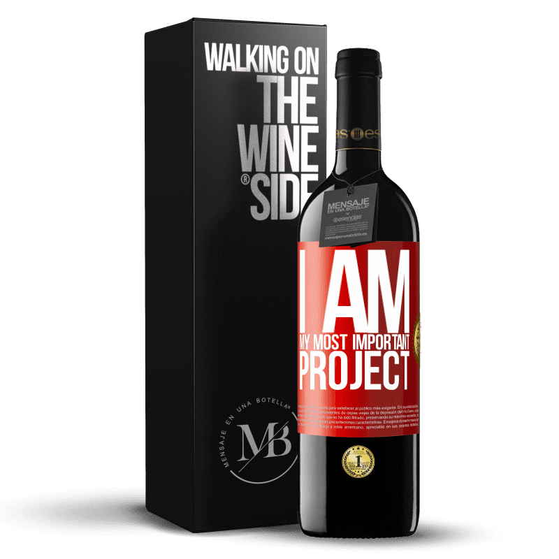 24,95 € Free Shipping | Red Wine RED Edition Crianza 6 Months I am my most important project Red Label. Customizable label Aging in oak barrels 6 Months Harvest 2019 Tempranillo