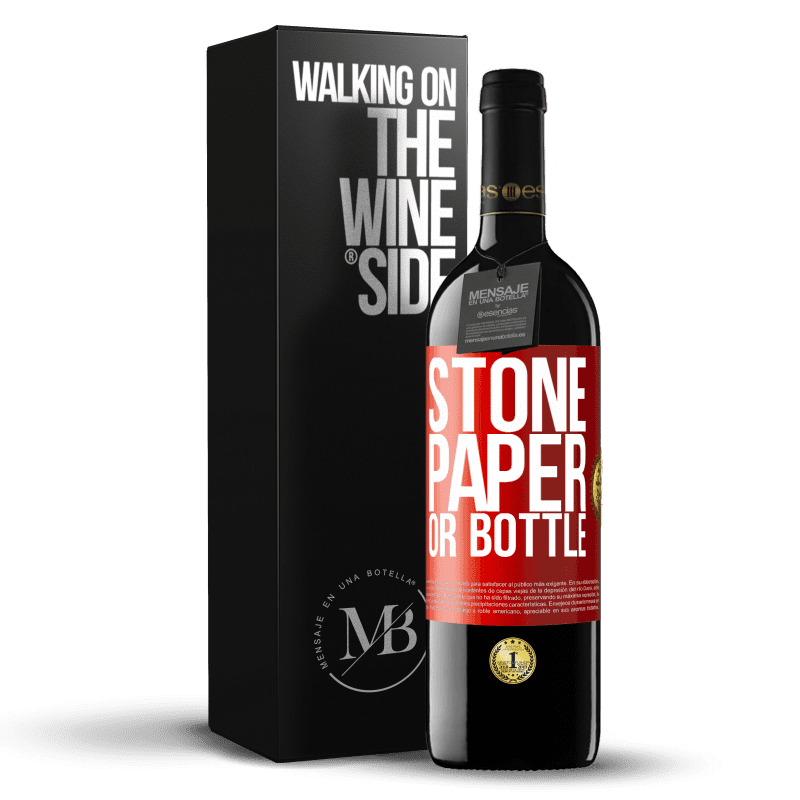 24,95 € Free Shipping | Red Wine RED Edition Crianza 6 Months Stone, paper or bottle Red Label. Customizable label Aging in oak barrels 6 Months Harvest 2019 Tempranillo