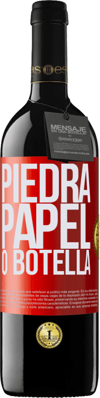 39,95 € | Vino Tinto Edición RED MBE Reserva Piedra, papel o botella Etiqueta Roja. Etiqueta personalizable Reserva 12 Meses Cosecha 2014 Tempranillo