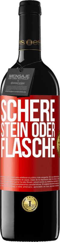 39,95 € Kostenloser Versand | Rotwein RED Ausgabe MBE Reserve Schere, Stein oder Flasche Rote Markierung. Anpassbares Etikett Reserve 12 Monate Ernte 2015 Tempranillo