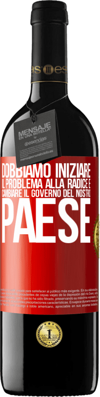 «Dobbiamo iniziare il problema alla radice e cambiare il governo del nostro paese» Edizione RED MBE Riserva