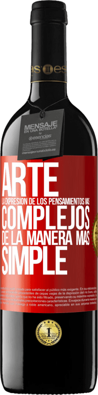 39,95 € Envío gratis | Vino Tinto Edición RED MBE Reserva ARTE. La expresión de los pensamientos más complejos de la manera más simple Etiqueta Roja. Etiqueta personalizable Reserva 12 Meses Cosecha 2016 Tempranillo