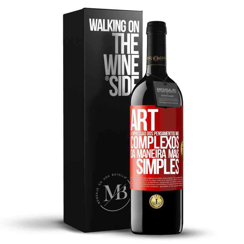 39,95 € Envio grátis | Vinho tinto Edição RED MBE Reserva ART A expressão dos pensamentos mais complexos da maneira mais simples Etiqueta Vermelha. Etiqueta personalizável Reserva 12 Meses Colheita 2015 Tempranillo