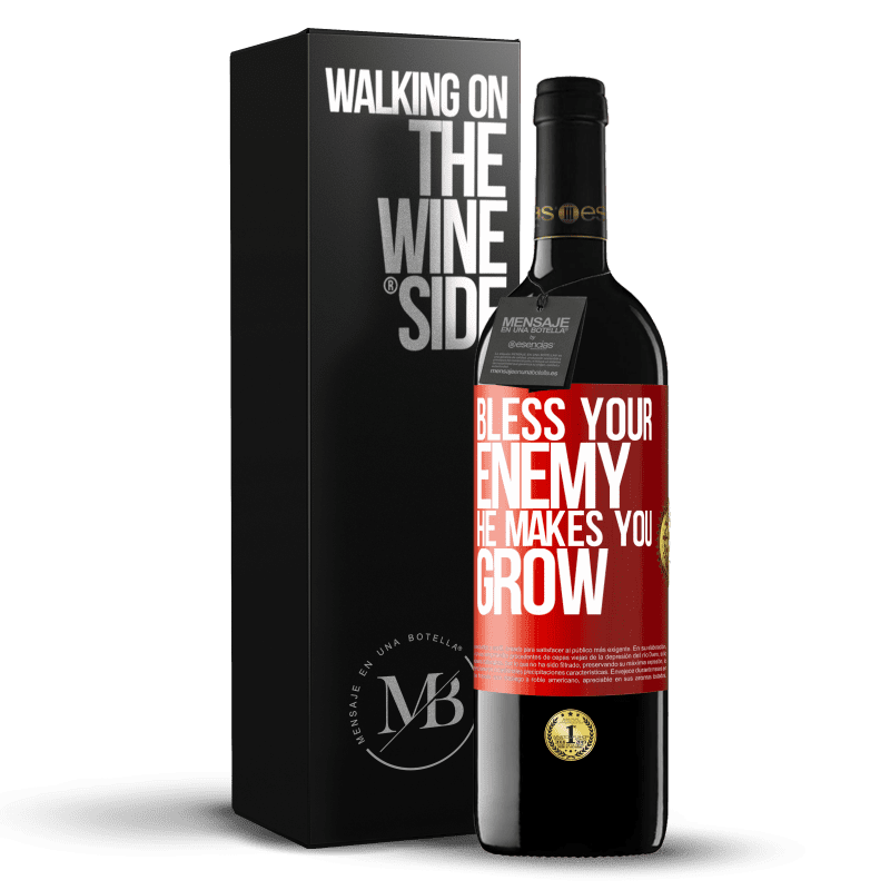 29,95 € Free Shipping | Red Wine RED Edition Crianza 6 Months Bless your enemy. He makes you grow Red Label. Customizable label Aging in oak barrels 6 Months Harvest 2020 Tempranillo