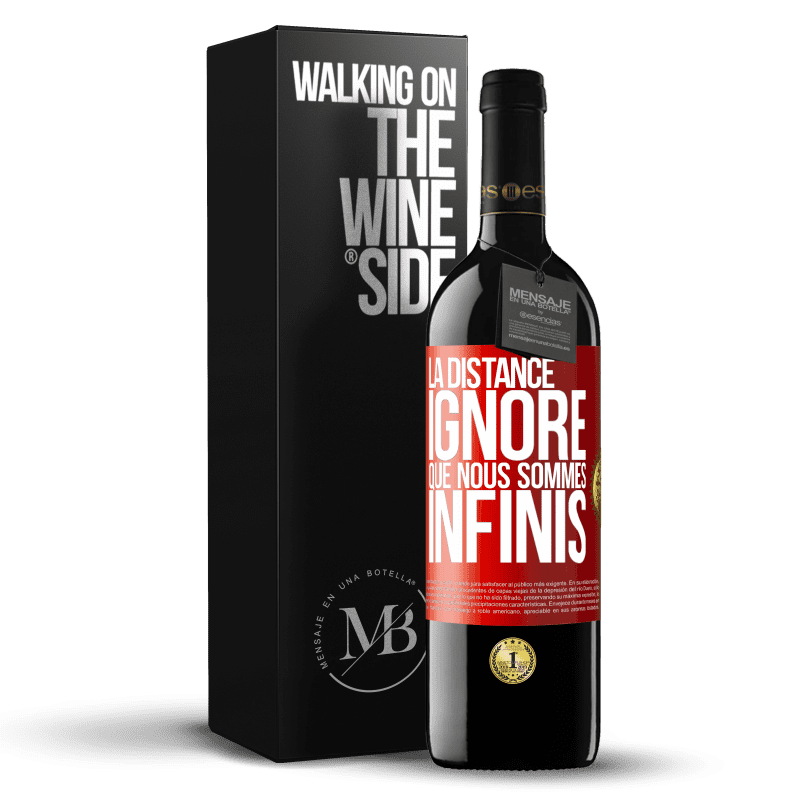 39,95 € Envoi gratuit | Vin rouge Édition RED MBE Réserve La distance ignore que nous sommes infinis Étiquette Rouge. Étiquette personnalisable Réserve 12 Mois Récolte 2015 Tempranillo