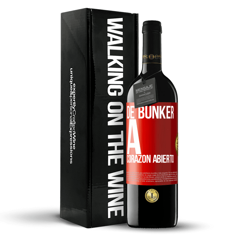 39,95 € Envío gratis | Vino Tinto Edición RED MBE Reserva De búnker a corazon abierto Etiqueta Roja. Etiqueta personalizable Reserva 12 Meses Cosecha 2015 Tempranillo