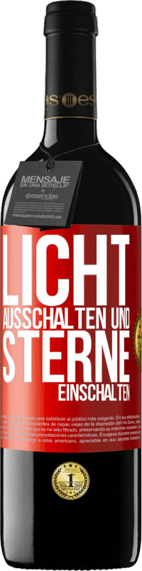 Kostenloser Versand | Rotwein RED Ausgabe MBE Reserve Licht ausschalten und Sterne einschalten Rote Markierung. Anpassbares Etikett Reserve 12 Monate Ernte 2014 Tempranillo