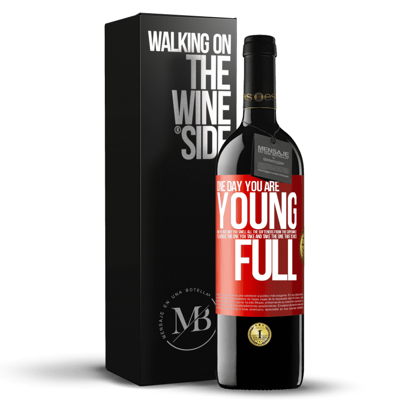 29,95 € Free Shipping | Red Wine RED Edition Crianza 6 Months One day you are young and the next day, you smell all the softeners from the supermarket to choose the one you take and take Red Label. Customizable label Aging in oak barrels 6 Months Harvest 2020 Tempranillo