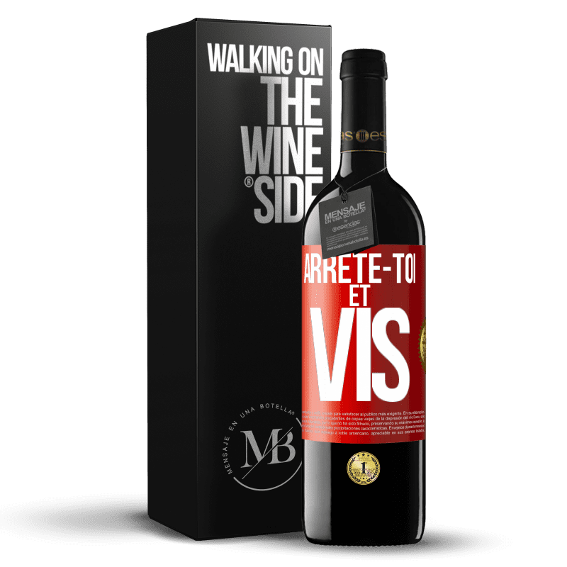 39,95 € Envoi gratuit | Vin rouge Édition RED MBE Réserve Arrête-toi et vis Étiquette Rouge. Étiquette personnalisable Réserve 12 Mois Récolte 2014 Tempranillo