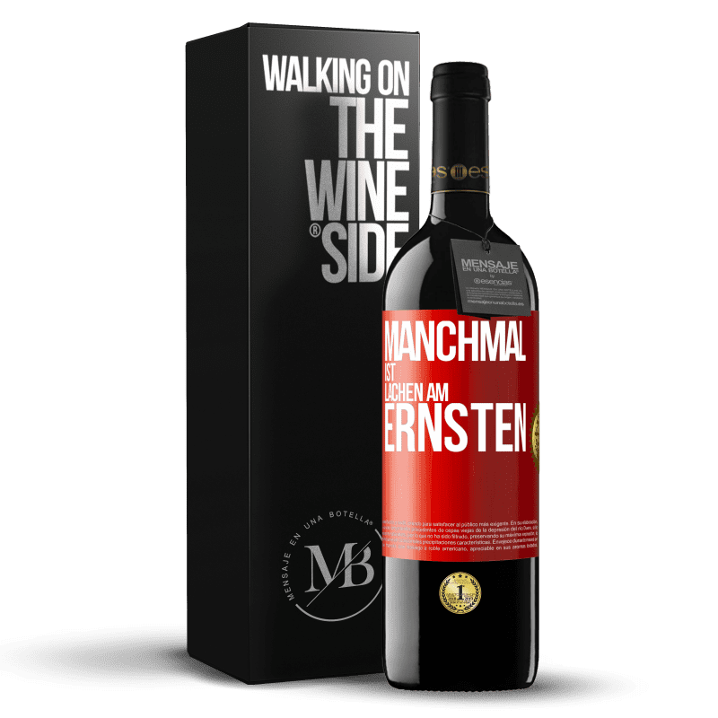 39,95 € Kostenloser Versand | Rotwein RED Ausgabe MBE Reserve Manchmal ist Lachen am ernsten Rote Markierung. Anpassbares Etikett Reserve 12 Monate Ernte 2014 Tempranillo