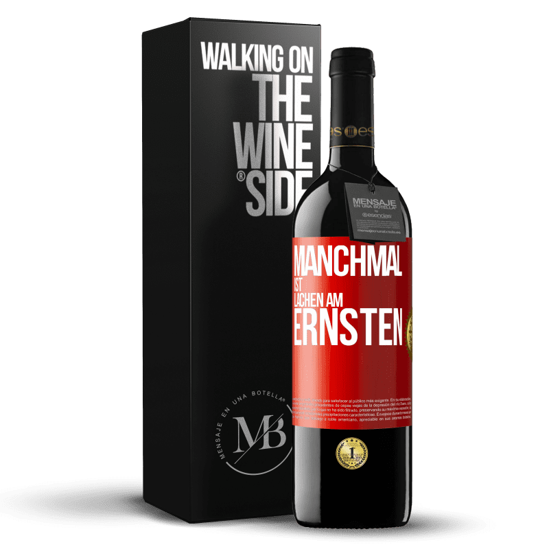 39,95 € Kostenloser Versand | Rotwein RED Ausgabe MBE Reserve Manchmal ist Lachen am ernsten Rote Markierung. Anpassbares Etikett Reserve 12 Monate Ernte 2016 Tempranillo