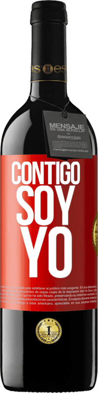 39,95 € Envío gratis | Vino Tinto Edición RED MBE Reserva Contigo soy yo Etiqueta Roja. Etiqueta personalizable Reserva 12 Meses Cosecha 2016 Tempranillo