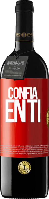 39,95 € Envío gratis | Vino Tinto Edición RED MBE Reserva Confía en ti Etiqueta Roja. Etiqueta personalizable Reserva 12 Meses Cosecha 2016 Tempranillo