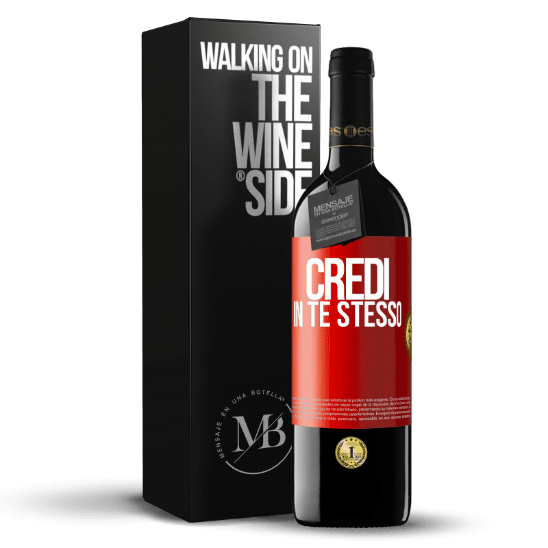 39,95 € Spedizione Gratuita | Vino rosso Edizione RED MBE Riserva Credi in te stesso Etichetta Rossa. Etichetta personalizzabile Riserva 12 Mesi Raccogliere 2014 Tempranillo