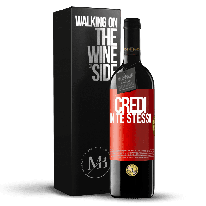 39,95 € Spedizione Gratuita | Vino rosso Edizione RED MBE Riserva Credi in te stesso Etichetta Rossa. Etichetta personalizzabile Riserva 12 Mesi Raccogliere 2016 Tempranillo