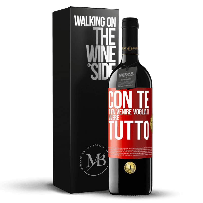 39,95 € Spedizione Gratuita | Vino rosso Edizione RED MBE Riserva Con te ti fa venire voglia di vivere tutto Etichetta Rossa. Etichetta personalizzabile Riserva 12 Mesi Raccogliere 2015 Tempranillo