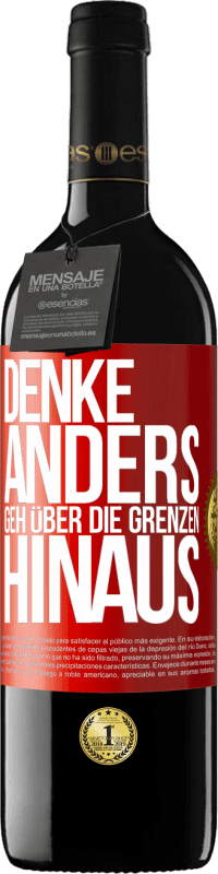 Kostenloser Versand | Rotwein RED Ausgabe MBE Reserve Denke anders. Geh über die Grenzen hinaus Rote Markierung. Anpassbares Etikett Reserve 12 Monate Ernte 2014 Tempranillo