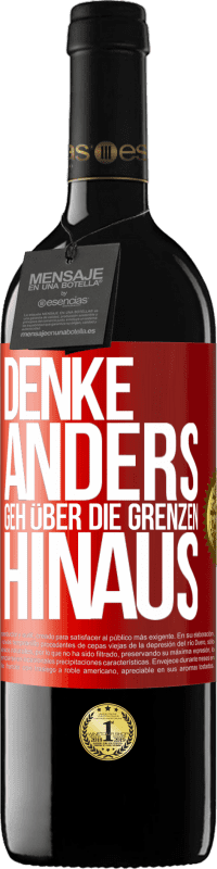 39,95 € Kostenloser Versand | Rotwein RED Ausgabe MBE Reserve Denke anders. Geh über die Grenzen hinaus Rote Markierung. Anpassbares Etikett Reserve 12 Monate Ernte 2016 Tempranillo
