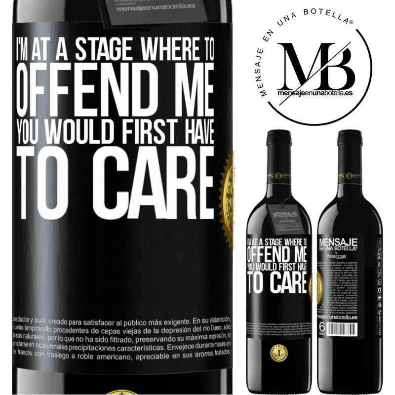 24,95 € Free Shipping | Red Wine RED Edition Crianza 6 Months I'm at a stage where to offend me, you would first have to care Black Label. Customizable label Aging in oak barrels 6 Months Harvest 2019 Tempranillo