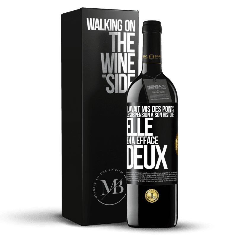 39,95 € Envoi gratuit | Vin rouge Édition RED MBE Réserve Il avait mis des points de suspension à son histoire, elle en a effacé deux Étiquette Noire. Étiquette personnalisable Réserve 12 Mois Récolte 2016 Tempranillo