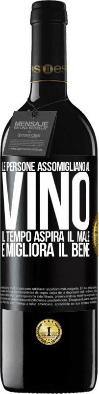 39,95 € Spedizione Gratuita | Vino rosso Edizione RED MBE Riserva Le persone assomigliano al vino. Il tempo aspira il male e migliora il bene Etichetta Nera. Etichetta personalizzabile Riserva 12 Mesi Raccogliere 2016 Tempranillo